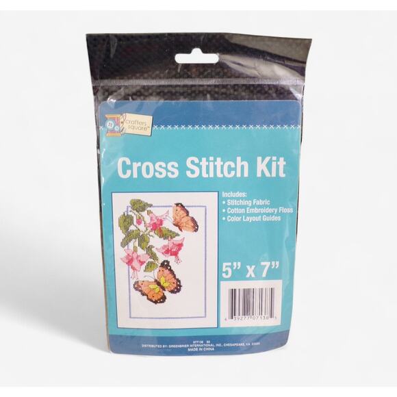 Crafter's Square Other - Crafter's Square Cross Stitch Kit "Butterflies" 5" x 7" Sealed